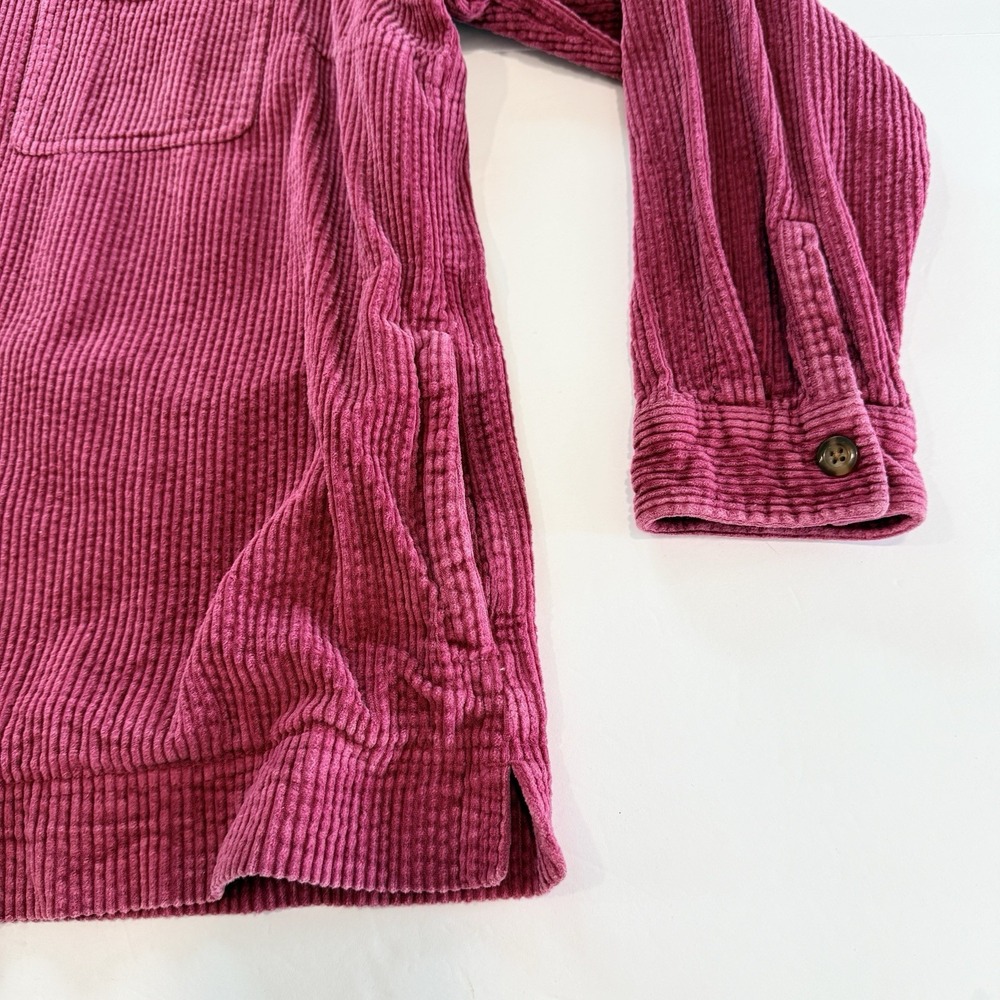 LL Bean Berry Pink Comfort Corduroy Relaxed Button Shirt Shacket Pockets Size XL - Picture 8 of 12
